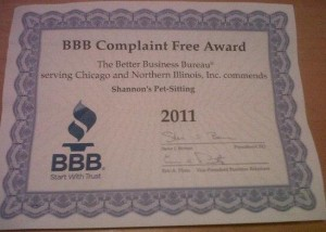 BBB Complaint Free Award 2011