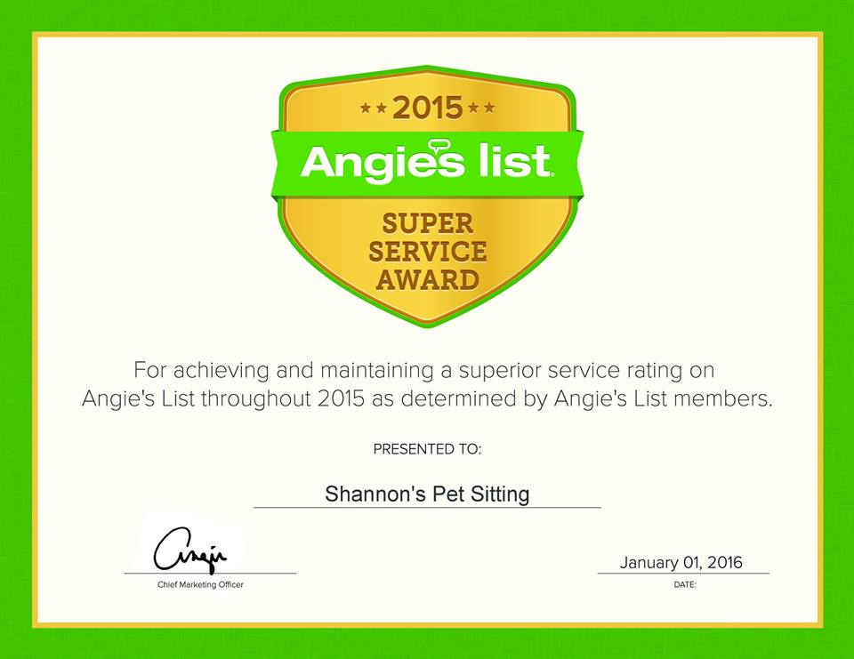 Angie's List Super Service Award 2015