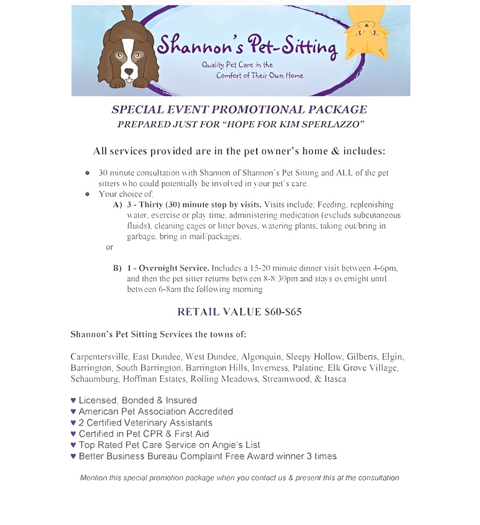 Shannon's Promotional Package